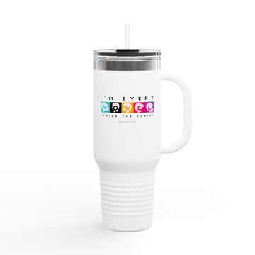 I’m Every Vowel 40oz Insulated Travel Mug - #WomenInVO Stainless Steel Tumbler