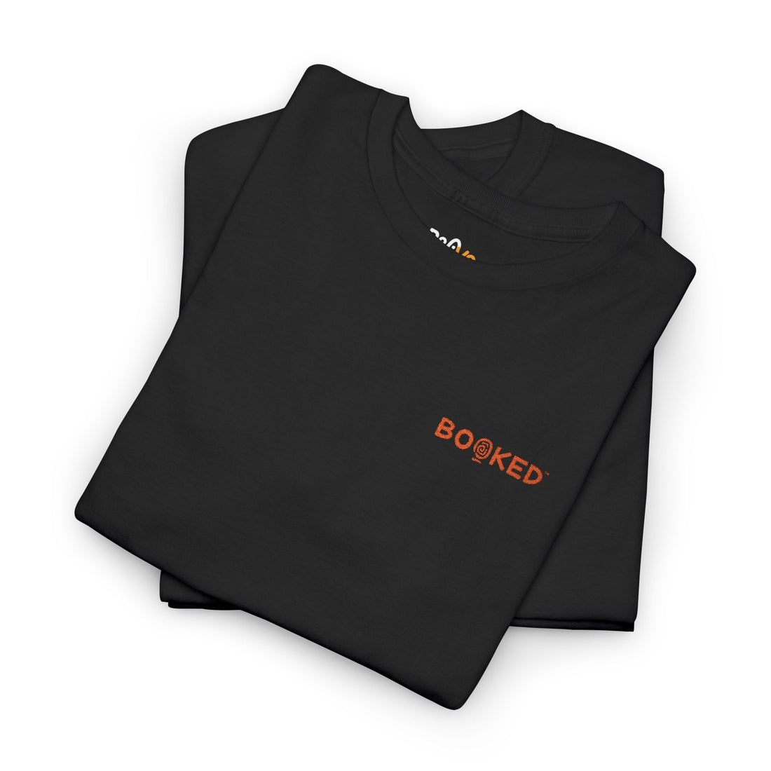 Unisex Heavy Cotton Tee with Minimalist embroidered Ocre °BOOKED° T-Shirt