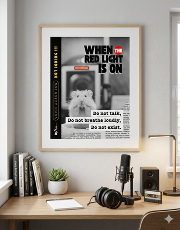 Funny Voice Actor Poster | "When The Red Light Is On" Studio Decor | Do Not Disturb Recording Sign | Premium Matte Vertical Print