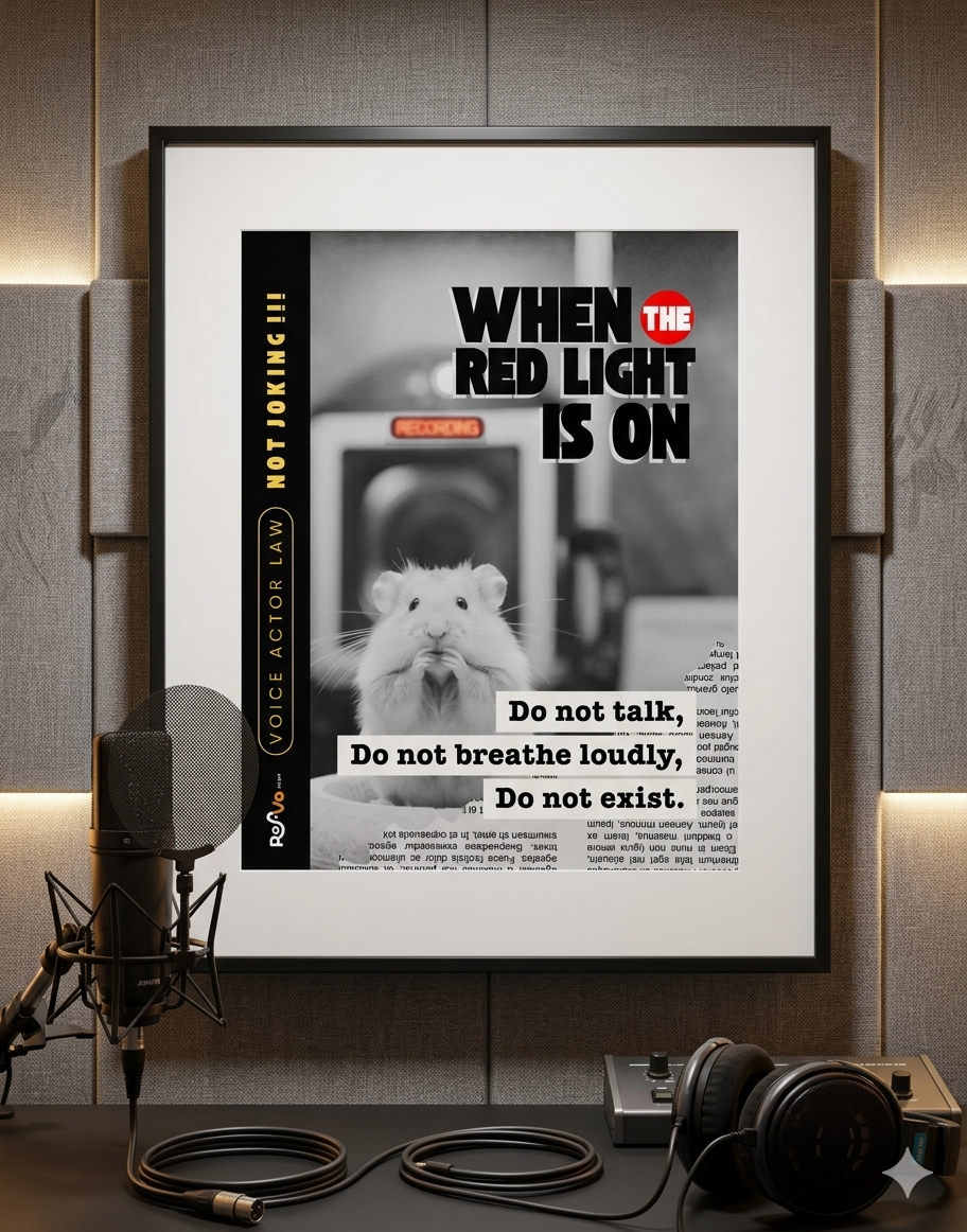 Funny Voice Actor Poster | "When The Red Light Is On" Studio Decor | Do Not Disturb Recording Sign | Premium Matte Vertical Print
