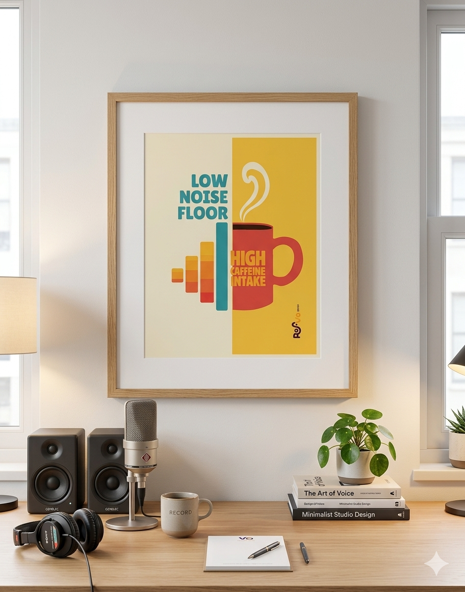 Audio Engineer & Voice Over Poster | "Low Noise Floor High Caffeine Intake" | Premium Matte Vertical Print