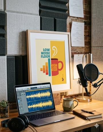 Audio Engineer & Voice Over Poster | "Low Noise Floor High Caffeine Intake" | Premium Matte Vertical Print