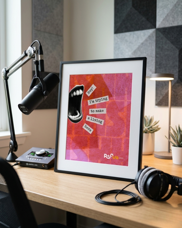 Funny Voice Over Poster | "Hey! I'm Trying to Make a Living Here" | Premium Matte Vertical Print