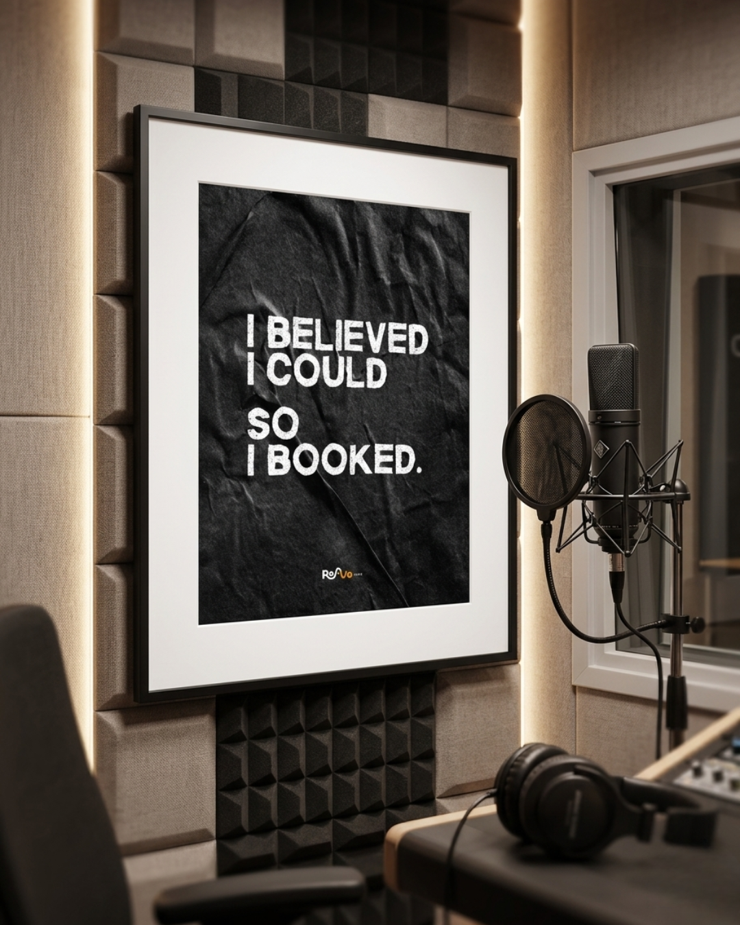 Motivational Voice Over Poster | "I Believed I Could So I Booked" Wall Art