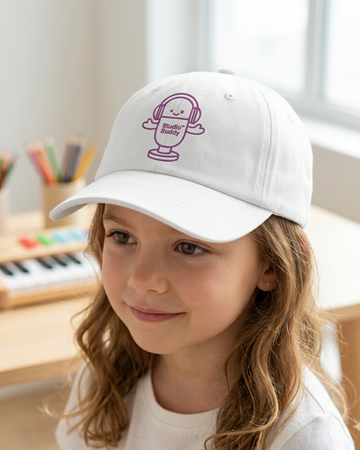 Purple Studio Buddy™ Kids Embroidered Hat | Cute Microphone Youth Baseball Cap