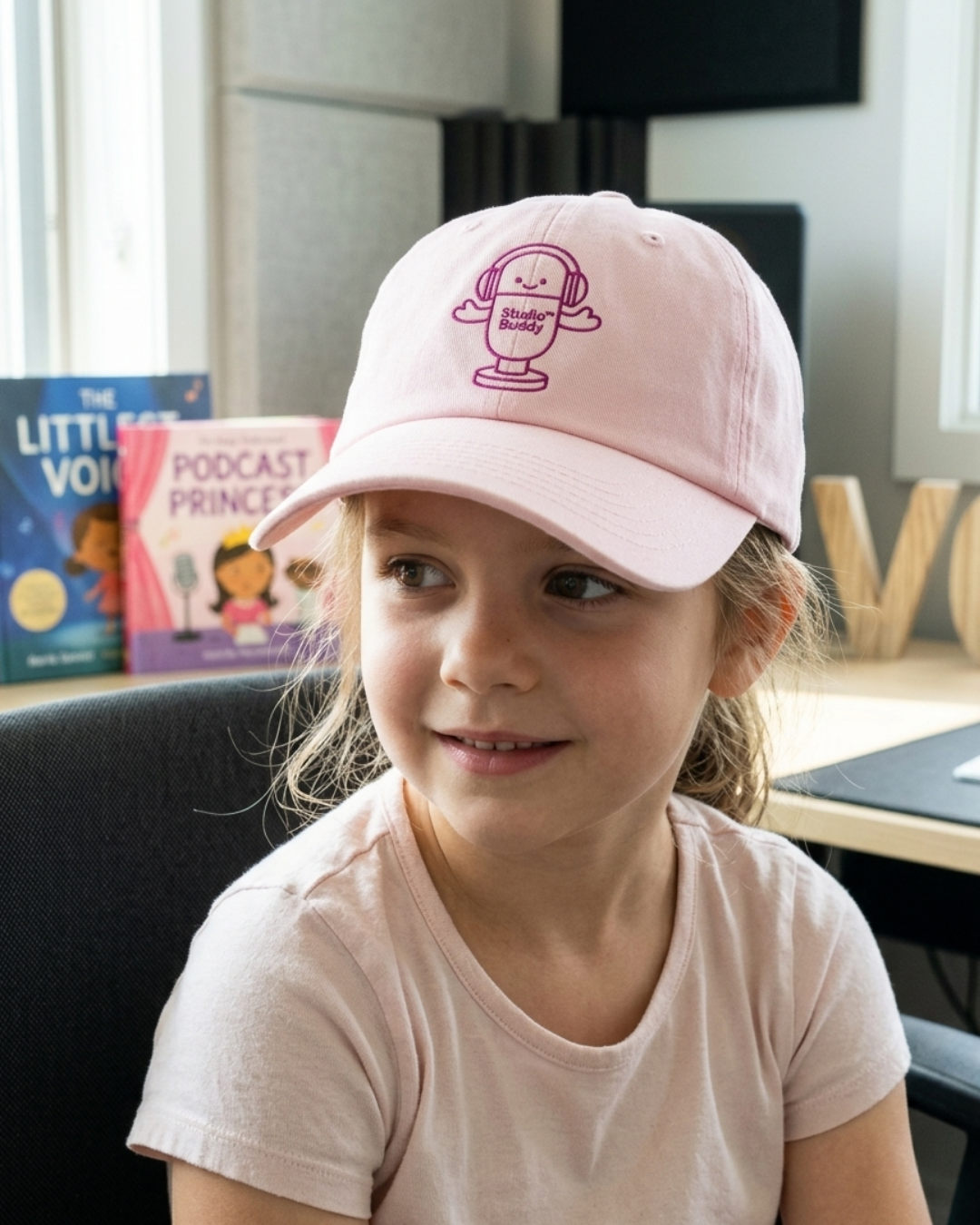 Purple Studio Buddy™ Kids Embroidered Hat | Cute Microphone Youth Baseball Cap