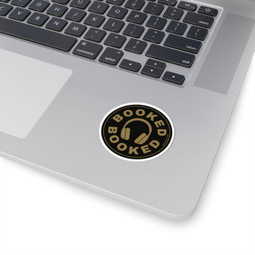"BOOKED" Gold & Black Vinyl Sticker | Professional Audio Gear Decal | High-Quality Water-Resistant Sticker