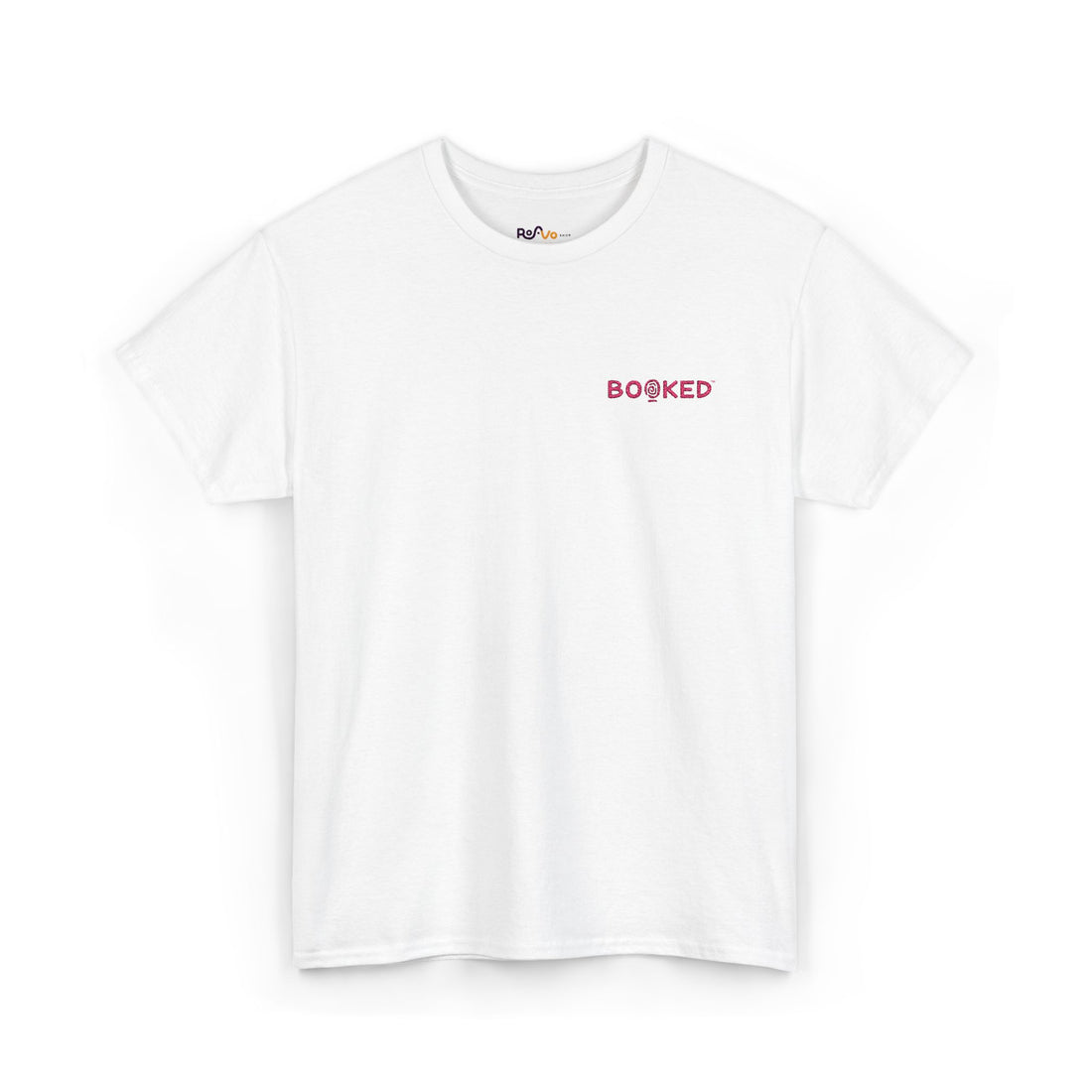 Minimalist BOOKED T-Shirt - Unisex Heavy Cotton Tee - Aesthetic Graphic Shirt - Trendy Streetwear Top - Pink Text Minimalist Tee