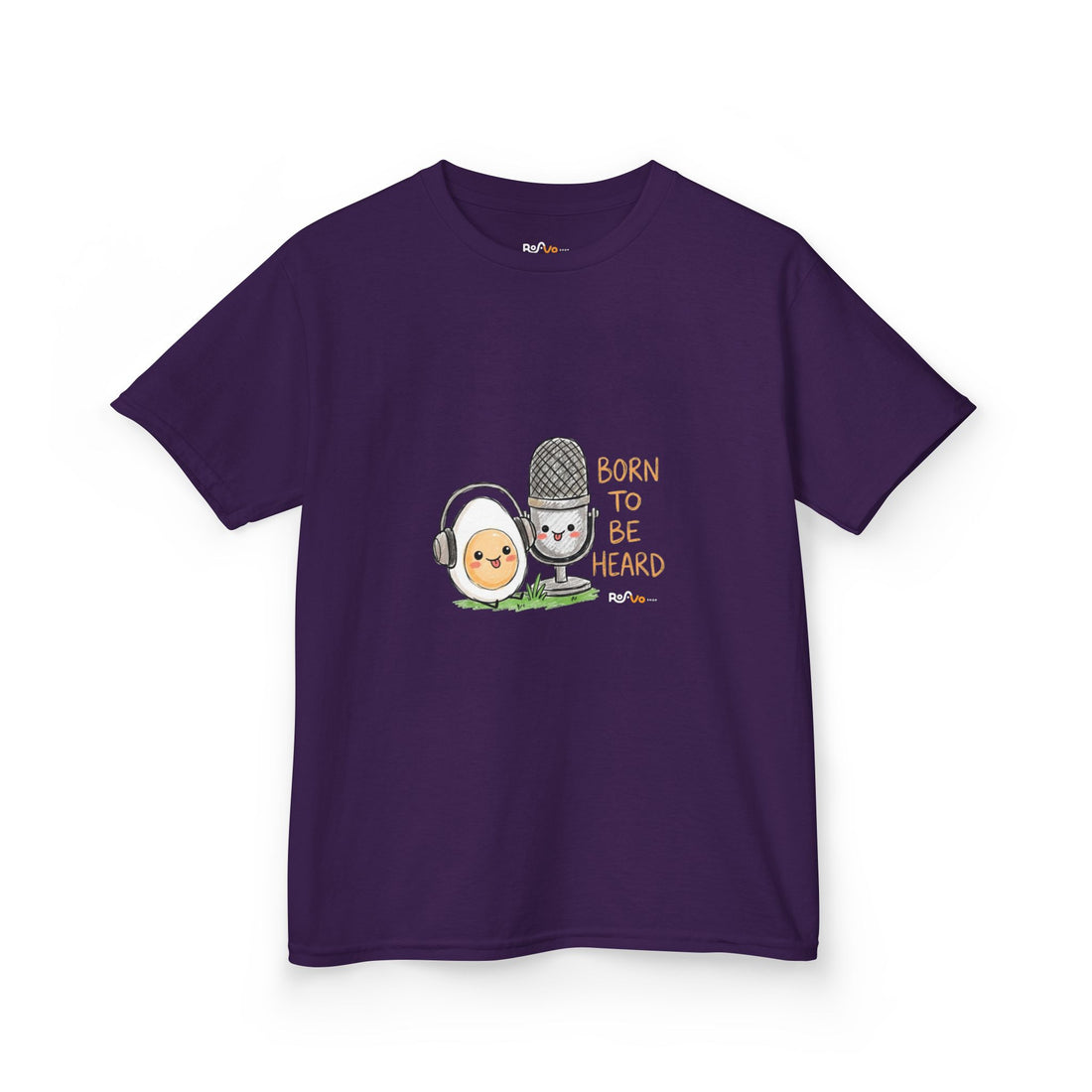 Funny Kids Voice Over Shirt | "Born to be Heard" Cute Egg & Mic Tee