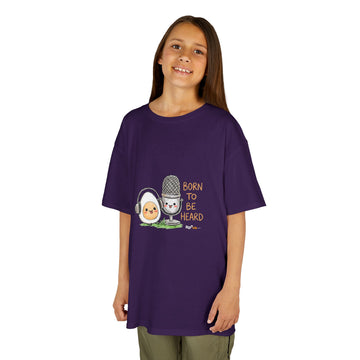 Funny Kids Voice Over Shirt | "Born to be Heard" Cute Egg & Mic Tee