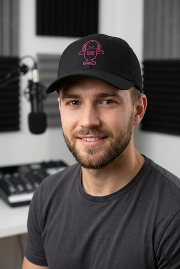 Pink Studio Buddy™ Kids Embroidered Hat | Cute Microphone Youth Baseball Cap