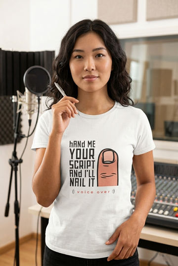 Hand Me Your Script T-Shirt - Light & Minimalist #VO Artist Unisex Tee